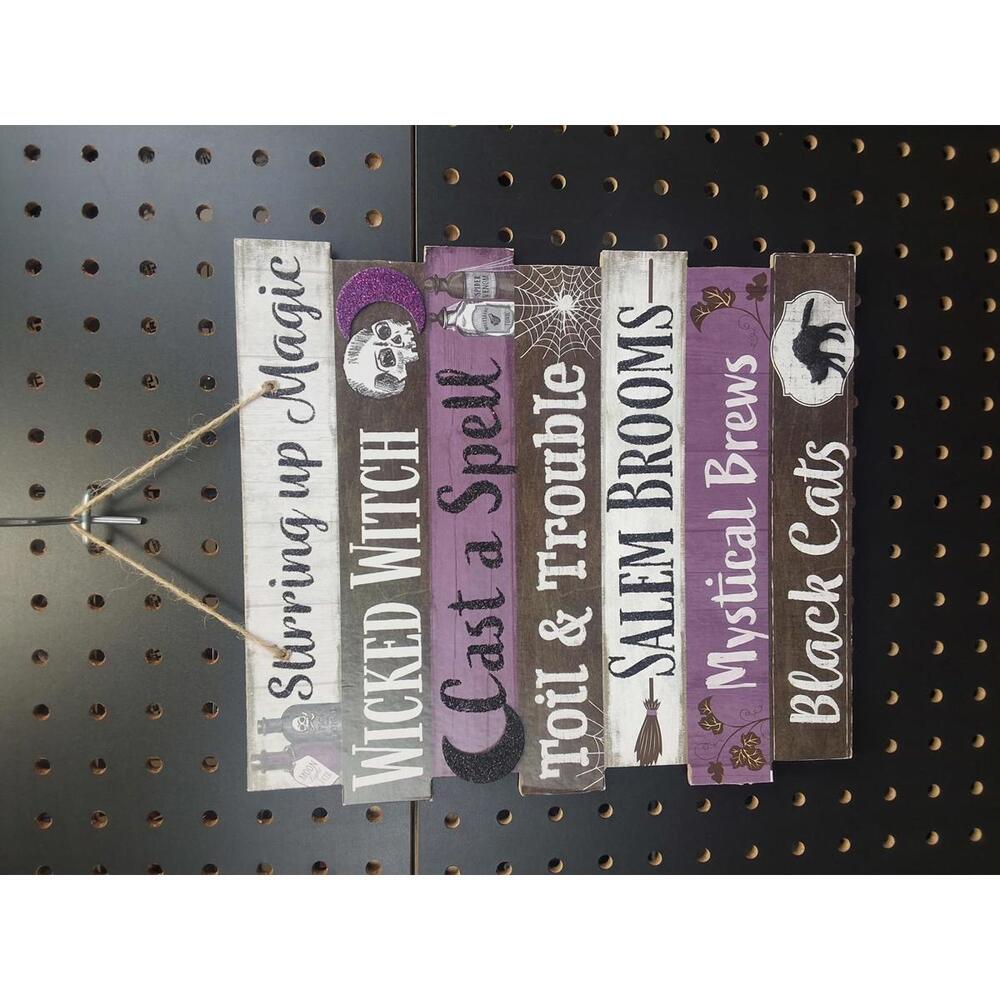 Wicked Witch Halloween Hanging Sign Decor - Spooky Fun!